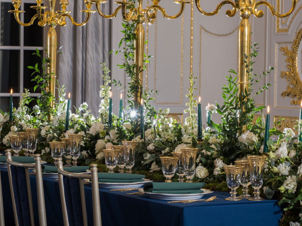 Wedding table set up at Mandarin Oriental in London
