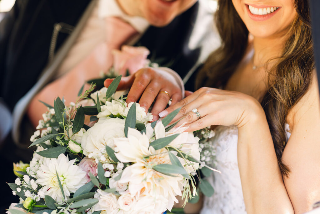 Married, bride and groom wedding rings.
Hannah Rose Weddings & Events