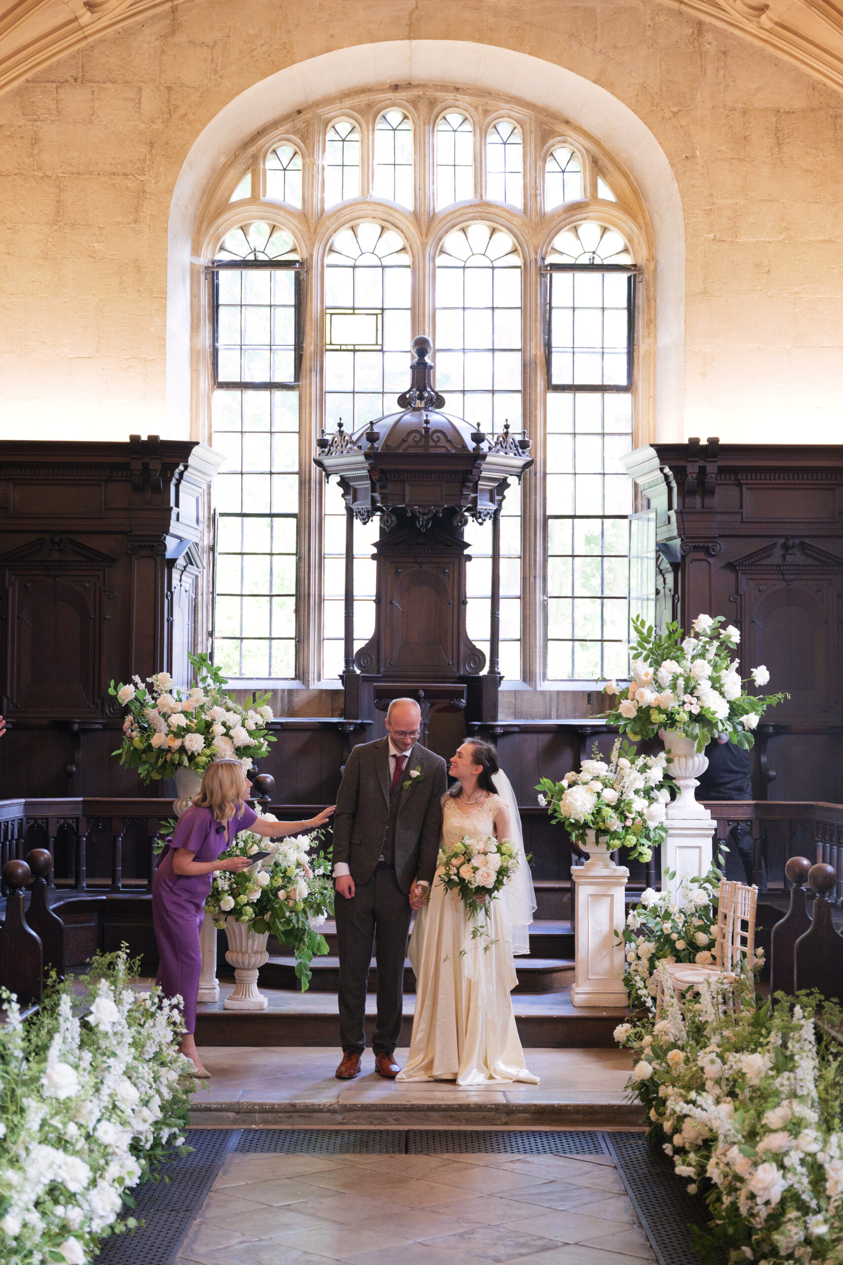 wedding ceremony set up at bodleian libraries