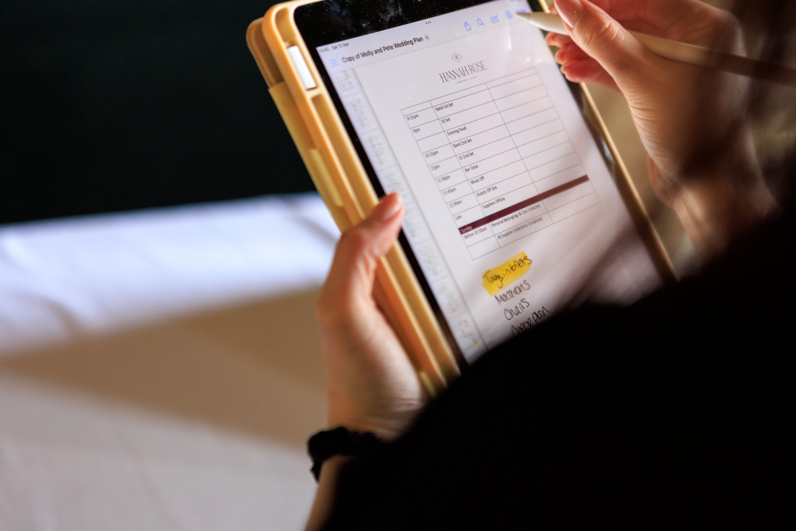 Wedding planning and coordination, behind the scenes